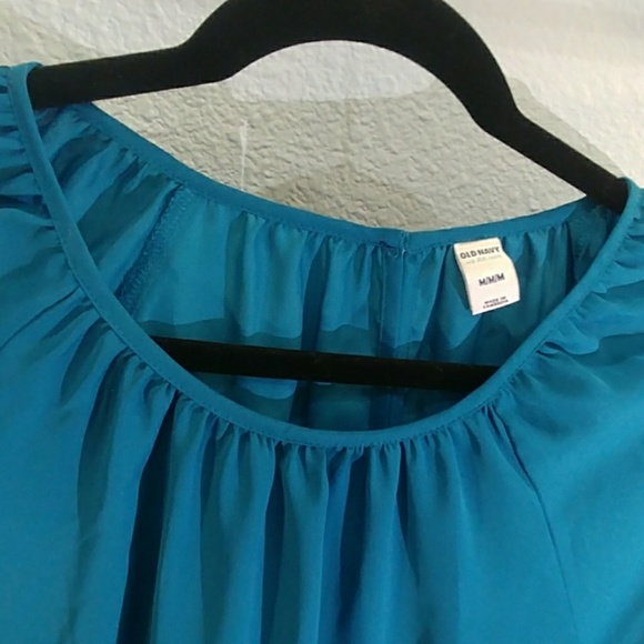 Teal silky blouse - Picture 3 of 5